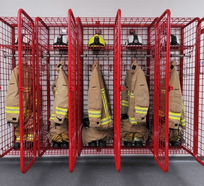Wall mounted lockers Woking Fire Station